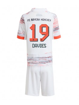 Billige Bayern Munich Alphonso Davies #19 Bortedraktsett Barn 2025-26 Kortermet (+ Korte bukser)